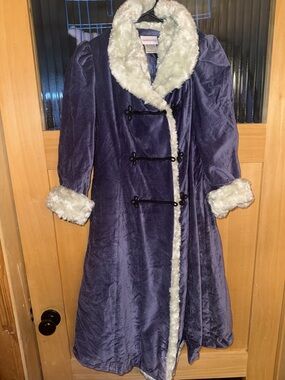 American Girl Dress like Your Doll Samantha's Holiday Purple Velvet Coat Size 10